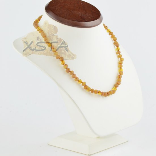 Baroque amber beads necklace with raw amber